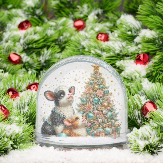 Mama und Baby Cow Schneekugeln (Weihnachten)