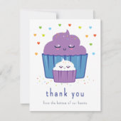 Mama und Baby Cupcake Dankeskarte (Vorderseite)