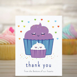 Mama und Baby Cupcake Dankeskarte