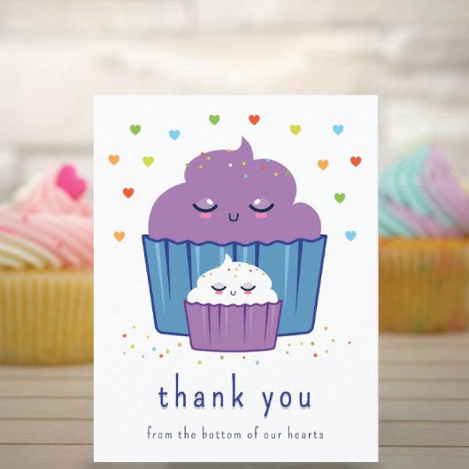 Mama und Baby Cupcake Dankeskarte
