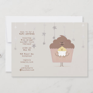 Mama und Baby Cupcake Kinderdusche Einladung