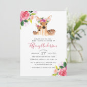 Mama und Baby Deer Baby Dusche Einladung (Stehend Vorderseite)