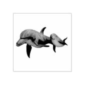 Mama und Baby Delphin im Meer schwimmen Gummistempel (Prägung)