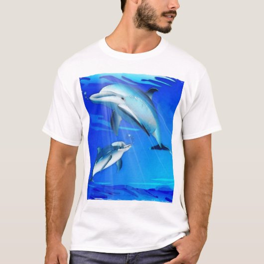 Mama-und Baby-Delphin T-Shirt (Vorderseite)