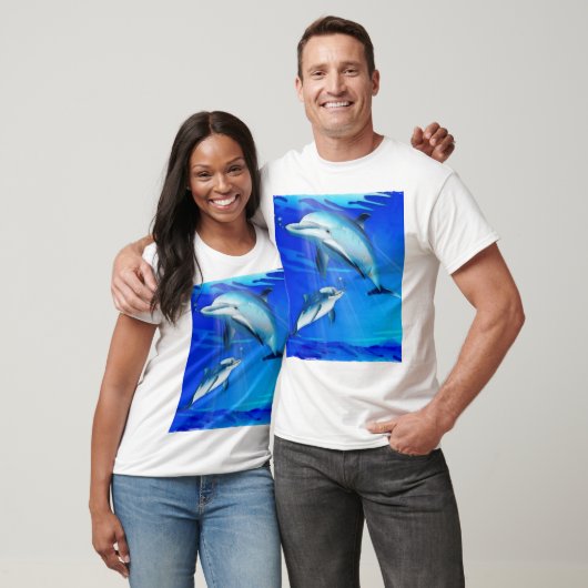 Mama-und Baby-Delphin T-Shirt (Unisex)