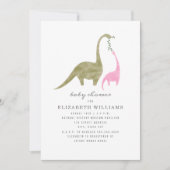 Mama und Baby Dinosaur Girl Baby Shower Einladung (Vorderseite)
