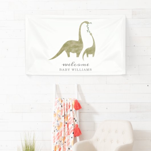 Mama und Baby Dinosaur Neutral Baby Dusche Banner (Insitu)