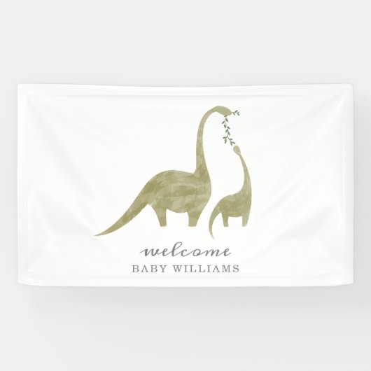 Mama und Baby Dinosaur Neutral Baby Dusche Banner (Horizontal)