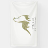 Mama und Baby Dinosaur Neutral Baby Dusche Banner (Vertikal)