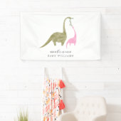 Mama und Baby Dinosaur Pink Baby Dusche Banner (Insitu)