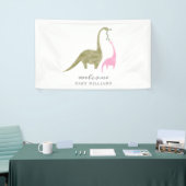 Mama und Baby Dinosaur Pink Baby Dusche Banner (Messeveranstaltung)