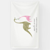 Mama und Baby Dinosaur Pink Baby Dusche Banner (Vertikal)