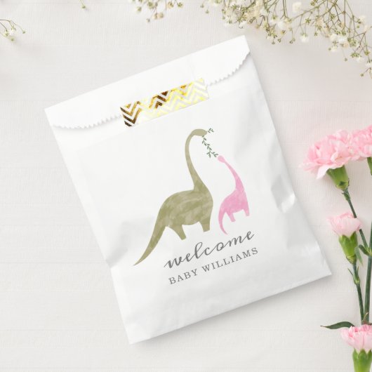 Mama und Baby Dinosaur Pink Baby Dusche Geschenktütchen (Versiegelt)