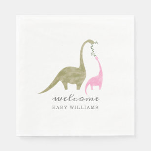 Mama und Baby Dinosaur Pink Baby Dusche Serviette