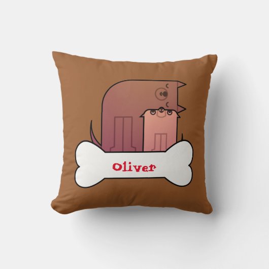 Mama und Baby Dog Kissen (Vorderseite)