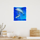 Mama und Baby-Dolphin Poster (Küche)