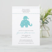 Mama und Baby Elephant Baby Boy Dusche Einladung (Stehend Vorderseite)