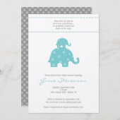 Mama und Baby Elephant Baby Boy Dusche Einladung (Vorne/Hinten)