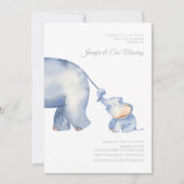 Mama und Baby Elephant Babydusche Einladung (Vorderseite)