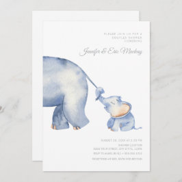 Mama und Baby Elephant Babydusche Einladung