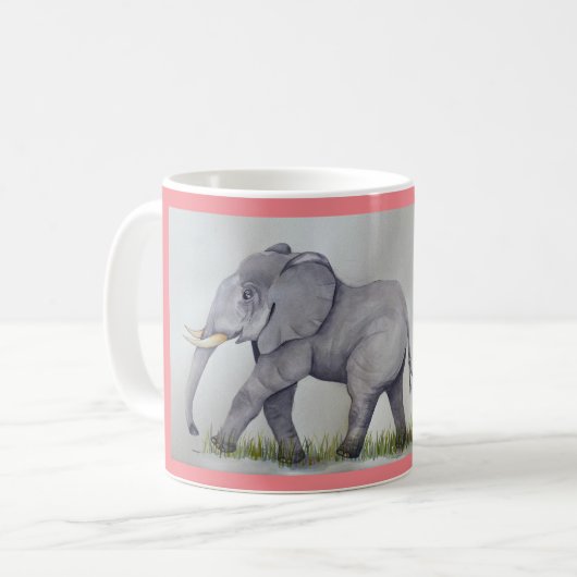 Mama und Baby Elephant Kaffeetasse (Vorderseite Links)
