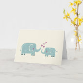 Mama und Baby Elephant Mütter Day Card Karte (Gelbe Blume)