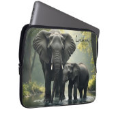 Mama und Baby Elephant Personalisiert Laptopschutzhülle (Vorne Rechts)