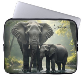 Mama und Baby Elephant Personalisiert Laptopschutzhülle