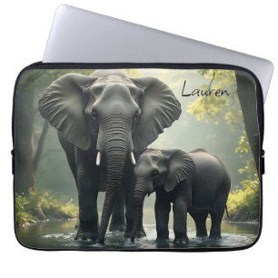Mama und Baby Elephant Personalisiert Laptopschutzhülle