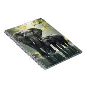 Mama und Baby Elephant Personalisiert Notizblock (Rechte Seite)