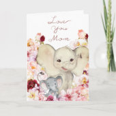 Mama und Baby Elephant's Day Card Karte (Vorderseite)