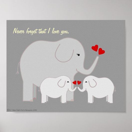 Mama und Baby Elephants Grays Poster (Vorne)