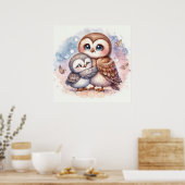 Mama und Baby-Eule Poster (Küche)