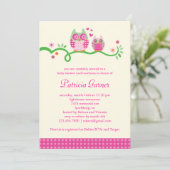 Mama-und Baby-Eulen-Baby-Mädchen-Duschen-Einladung Einladung (Stehend Vorderseite)