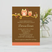 Mama-und Baby-Eulen-Unisexbaby-Duschen-Einladung Einladung (Stehend Vorderseite)