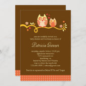 Mama-und Baby-Eulen-Unisexbaby-Duschen-Einladung Einladung (Vorne/Hinten)