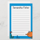 Mama-und Baby-Fisch-Küsse Briefpapier (Vorne/Hinten)