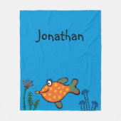 Mama-und Baby-Fisch-Küsse Fleecedecke (Vorderseite)