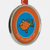 Mama-und Baby-Fisch-Küsse Ornament Aus Metall (Rechts)