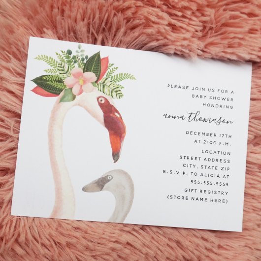 Mama und Baby Flamingo Baby Shower Einladung