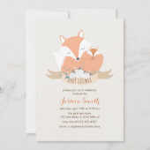 Mama und Baby Fox Babydusche Einladung (Vorderseite)
