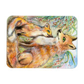 Mama und Baby Fox Magnet (Horizontal)