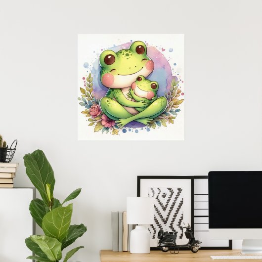Mama und Baby Frog Poster (Heimbüro)