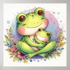 Mama und Baby Frog Poster