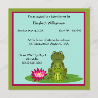 Mama und Baby Frog Theme Babydusche Einladung
