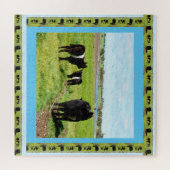 Mama- und Baby-Galloway-Kühe, Puzzle (Horizontal)