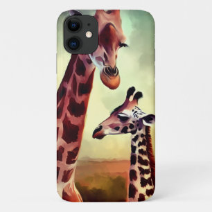 Mama- und Baby-Giraffe Aquarell, Case-Mate iPhone Hülle