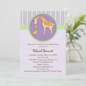 Mama und Baby Giraffe Babydusche Einladung (Stehend Vorderseite)