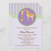 Mama und Baby Giraffe Babydusche Einladung (Vorne/Hinten)
