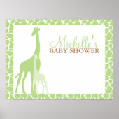 Mama und Baby Giraffe Kinderdusche Begrüßungszeich Poster (Vorne)